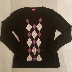 MERONA Argyle purple and black sweater